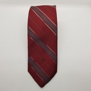 vintage Christian Dior dark red striped tie 3 in wide 57.5 in long